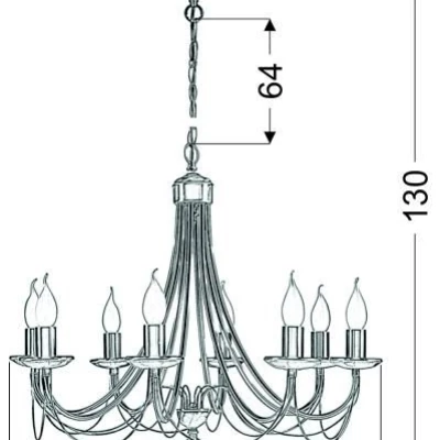 Klasický závěsný lustr na řetězu MUZA - 8xE14, 40W, patina