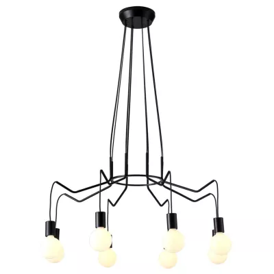 Závěsné designové osvětlení BASSO - 8xE27, 40W, matné černé