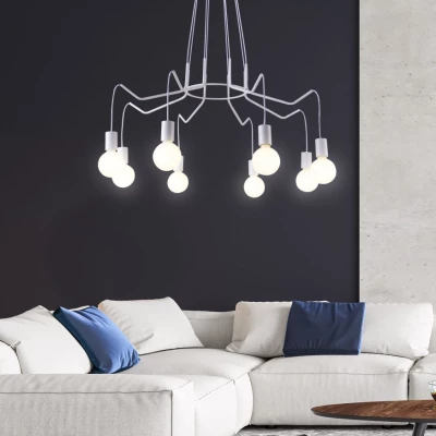 Závěsné designové osvětlení BASSO - 8xE27, 40W, matné bílé