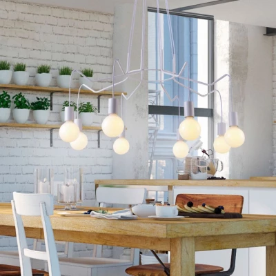 Závěsné designové osvětlení BASSO - 8xE27, 40W, matné bílé