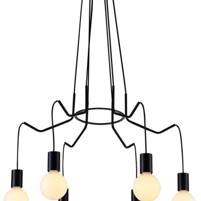 Závěsné designové osvětlení BASSO - 6xE27, 40W, matné černé