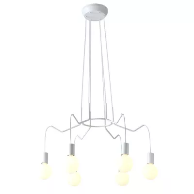 Závěsné designové osvětlení BASSO - 6xE27, 40W, matné bílé