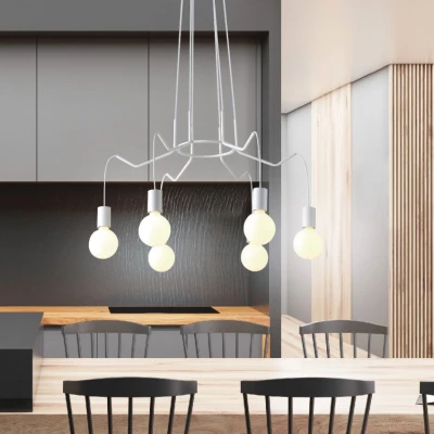 Závěsné designové osvětlení BASSO - 6xE27, 40W, matné bílé