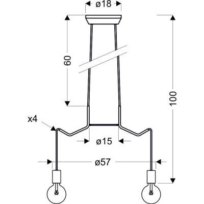 Závěsné designové osvětlení BASSO - 4xE27, 40W, matné černé