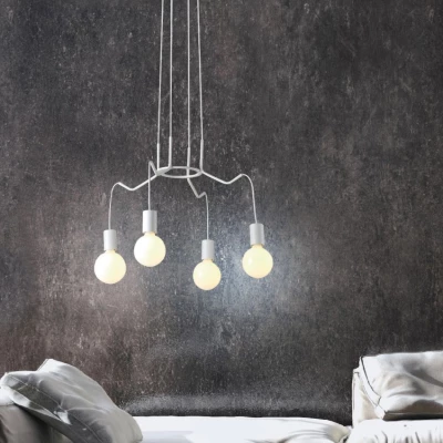 Závěsné designové osvětlení BASSO - 4xE27, 40W, matné bílé