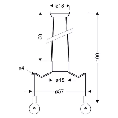 Závěsné designové osvětlení BASSO - 4xE27, 40W, matné bílé