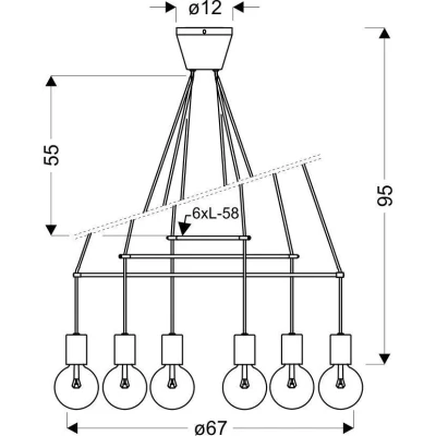 Industriální závěsné svítidlo ALTO - 8xE27, 40W, matné bílé