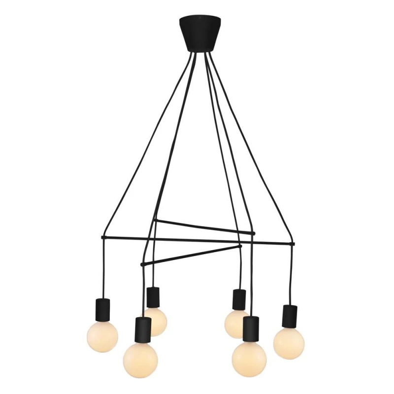 Industriální závěsné svítidlo ALTO - 8xE27, 40W, matné černé