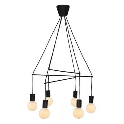 Industriální závěsné svítidlo ALTO - 8xE27, 40W, matné černé