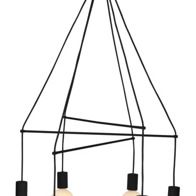 Industriální závěsné osvětlení ALTO - 6xE27, 40W, matné černé