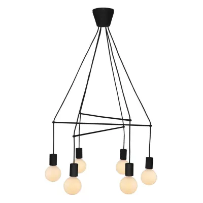 Industriální závěsné osvětlení ALTO - 6xE27, 40W, matné černé