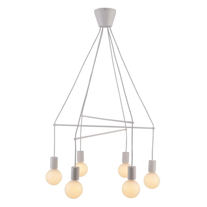 Industriální závěsné osvětlení ALTO - 6xE27, 40W, matné bílé