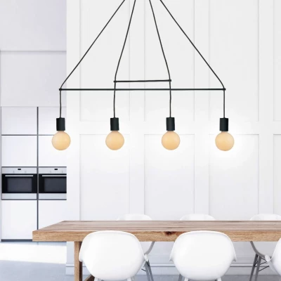 Industriální závěsné světlo ALTO - 4xE27, 40W, matné černé