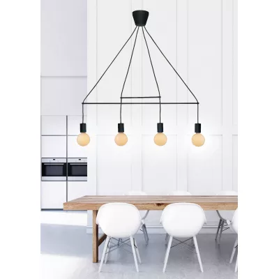 Industriální závěsné světlo ALTO - 4xE27, 40W, matné černé