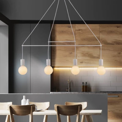 Industriální závěsné světlo ALTO - 4xE27, 40W, matné bílé