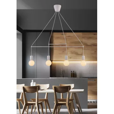 Industriální závěsné světlo ALTO - 4xE27, 40W, matné bílé