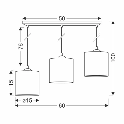 Skandinávské závěsné světlo and jídelní stůl LEGNO - 3xE27, 40W, ořech / černé