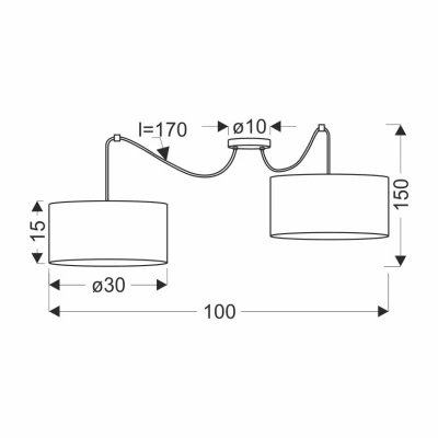 Skandinávské závěsné svítidlo LEGNO - 2xE27, 40W, dub / černé