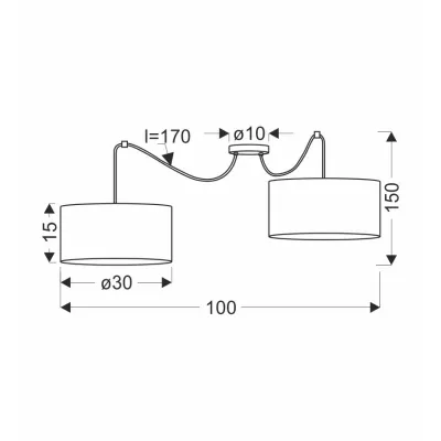 Skandinávské závěsné svítidlo LEGNO - 2xE27, 40W, dub / černé