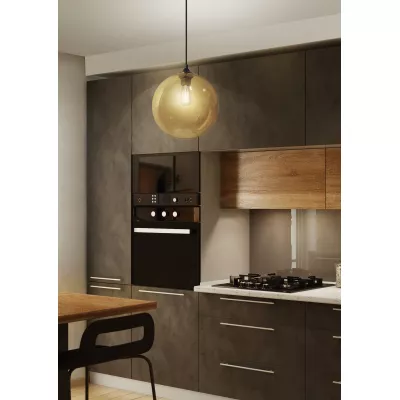 Moderní závěsné osvětlení ARIDE - 1xE27, 60W, hnědé