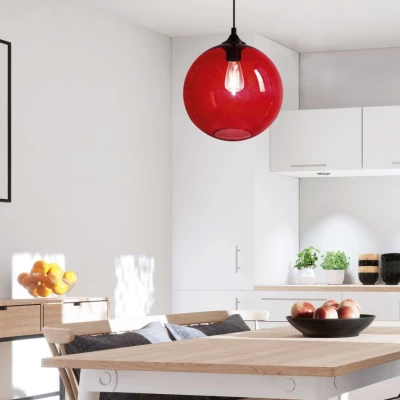 Moderní závěsné osvětlení ARIDE - 1xE27, 60W, červené 