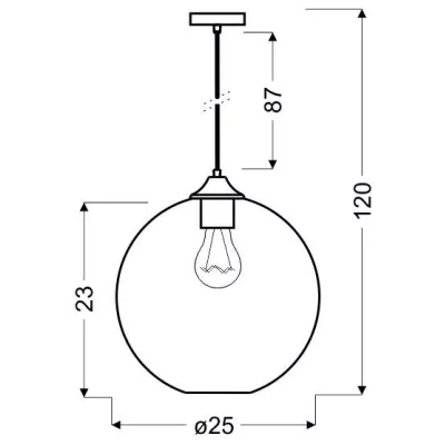 Moderní závěsné osvětlení ARIDE - 1xE27, 60W, jantarové
