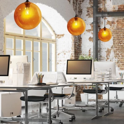 Moderní závěsné osvětlení ARIDE - 1xE27, 60W, jantarové