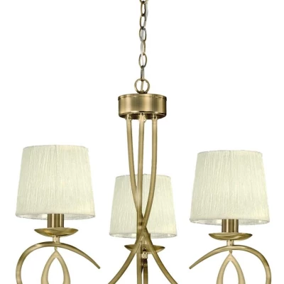 Závěsné tříramenné svítidlo na řetězu ARNIKA - 3xE14, 40W, patina / krémové