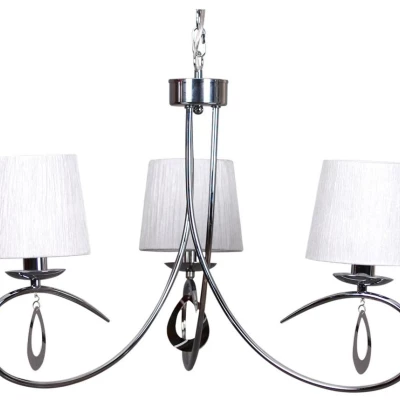 Závěsné tříramenné svítidlo na řetězu ARNIKA - 3xE14, 40W, chromované / bílé