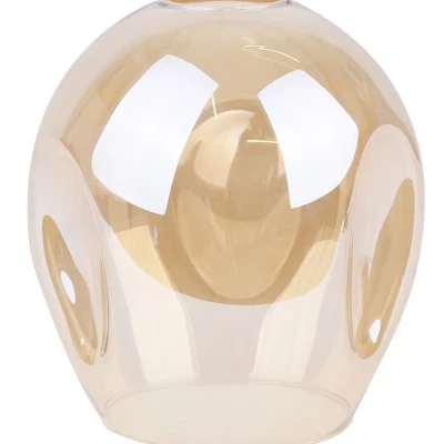 Závěsné designové svítidlo nad jídelní stůl ASPA - 6xE27, 40W, černé / jantarové