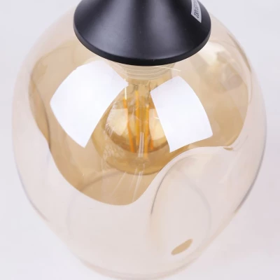 Závěsné designové svítidlo ASPA - 1xE27, 40W, černé / jantarové