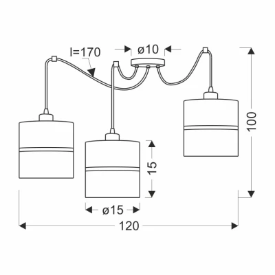 Moderní závěsné svítidlo ASSAM - 3xE27, 60W, černé / zlaté
