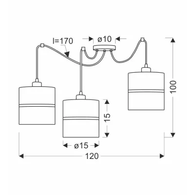 Moderní závěsné svítidlo ASSAM - 3xE27, 60W, černé / zlaté
