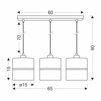 Závěsné moderní světlo nad jídelní stůl ASSAM - 3xE27, 60W, černé / zlaté