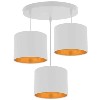 Závěsné moderní osvětlení ATLANTA - 3xE27, 40W, bílé / zlaté