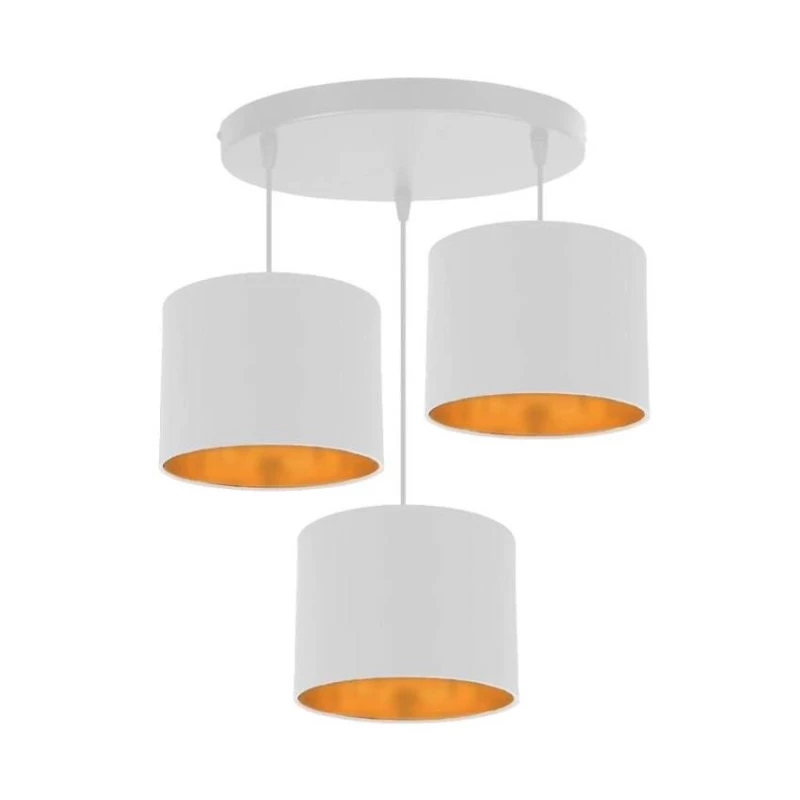 Závěsné moderní osvětlení ATLANTA - 3xE27, 40W, bílé / zlaté