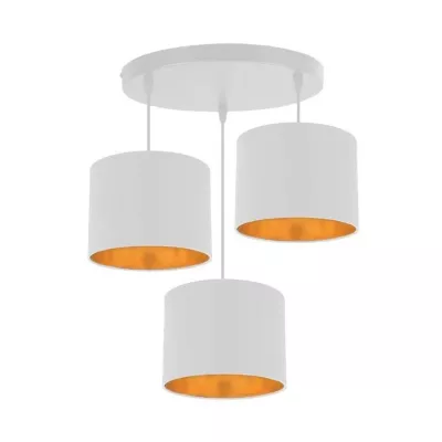 Závěsné moderní osvětlení ATLANTA - 3xE27, 40W, bílé / zlaté