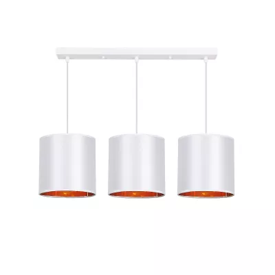 Závěsné osvětlení nad jídelní stůl ATLANTA - 3xE27, 40W, bílé / zlaté