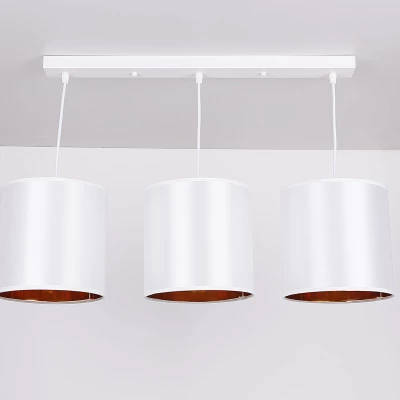 Závěsné osvětlení nad jídelní stůl ATLANTA - 3xE27, 40W, bílé / zlaté