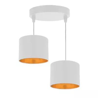Závěsné moderní osvětlení ATLANTA - 2xE27, 40W, bílé / zlaté