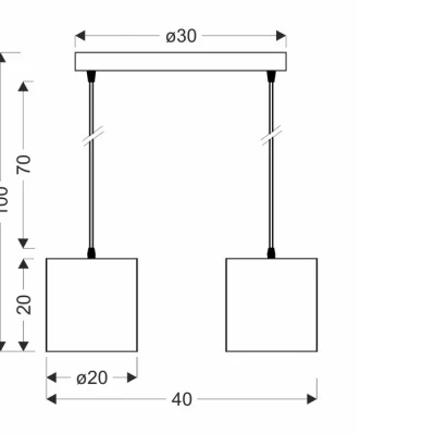 Závěsné moderní osvětlení ATLANTA - 2xE27, 40W, bílé / zlaté