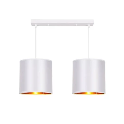 Závěsné osvětlení nad jídelní stůl ATLANTA - 2xE27, 40W, bílé / zlaté