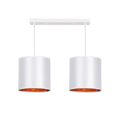 Závěsné osvětlení nad jídelní stůl ATLANTA - 2xE27, 40W, bílé / zlaté