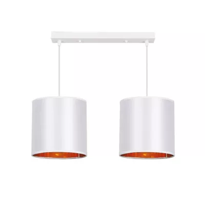 Závěsné osvětlení nad jídelní stůl ATLANTA - 2xE27, 40W, bílé / zlaté