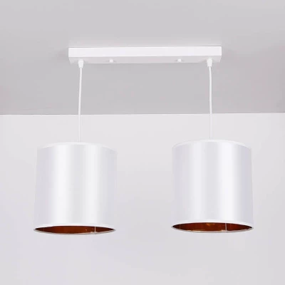 Závěsné osvětlení nad jídelní stůl ATLANTA - 2xE27, 40W, bílé / zlaté