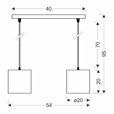 Závěsné osvětlení nad jídelní stůl ATLANTA - 2xE27, 40W, bílé / zlaté