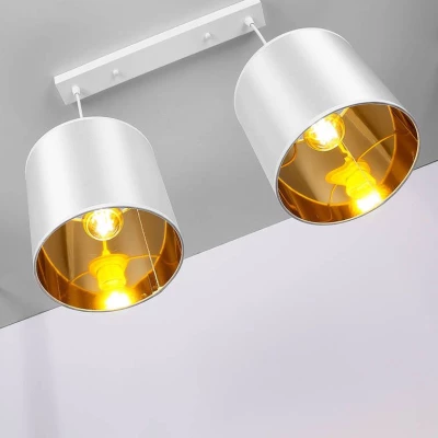 Závěsné osvětlení nad jídelní stůl ATLANTA - 2xE27, 40W, bílé / zlaté