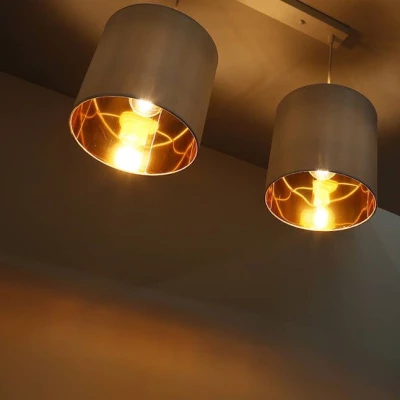 Závěsné osvětlení nad jídelní stůl ATLANTA - 2xE27, 40W, bílé / zlaté