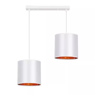 Závěsné osvětlení nad jídelní stůl ATLANTA - 2xE27, 40W, bílé / zlaté