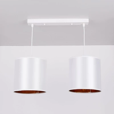 Závěsné osvětlení nad jídelní stůl ATLANTA - 2xE27, 40W, bílé / zlaté